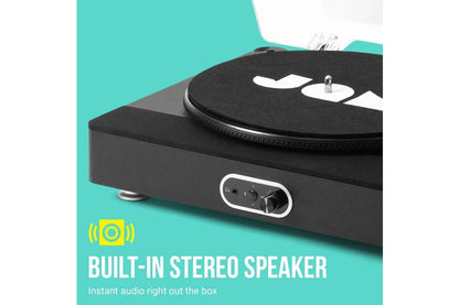 Sound Stream+ Bluetooth 5.1 Home Vinyl Record Player Turntable Set Black