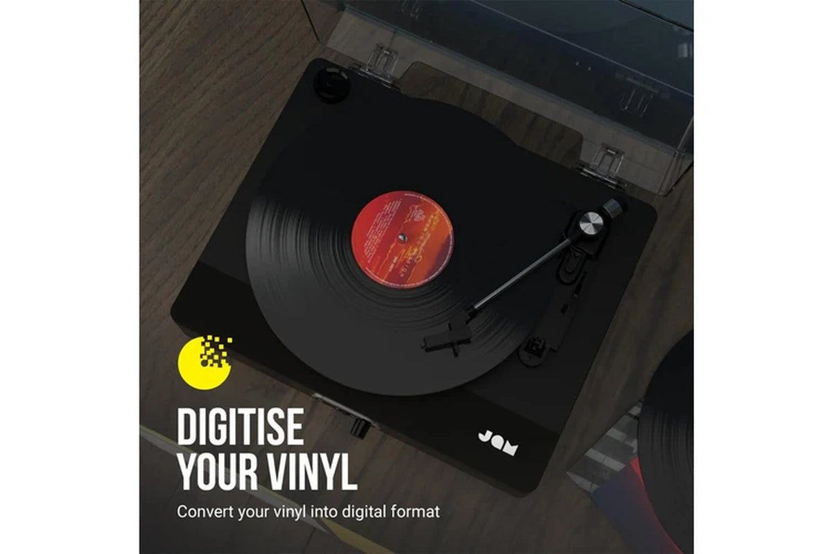 Sound Stream+ Bluetooth 5.1 Home Vinyl Record Player Turntable Set Black